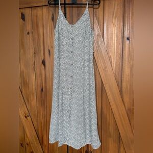 Sienna Sky Black & White Button-Front Maxi Slip Dress